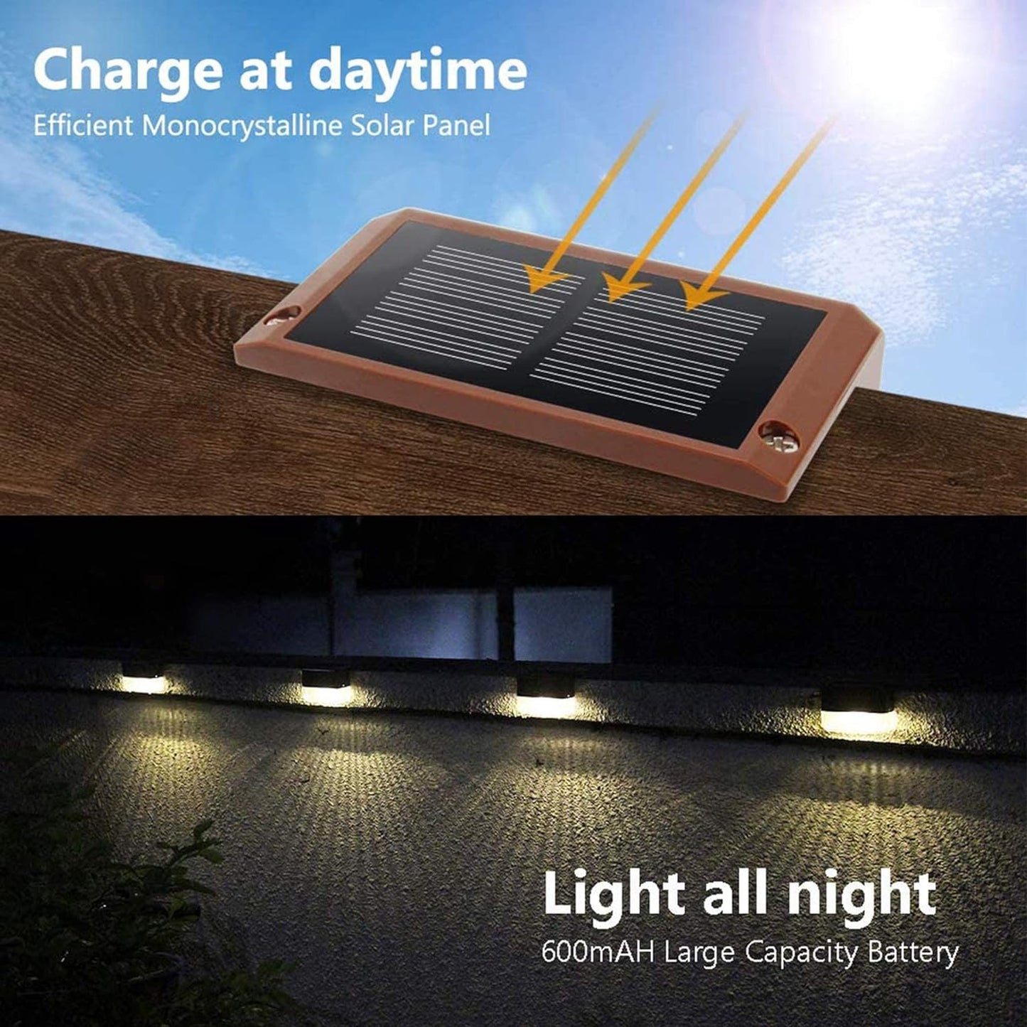 Solar Stair Lights : Auto Light Up In The Dark
