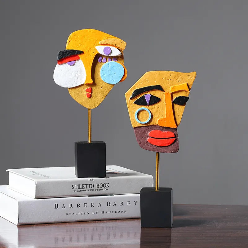 Modern Handcrafted African Art Resin Accents