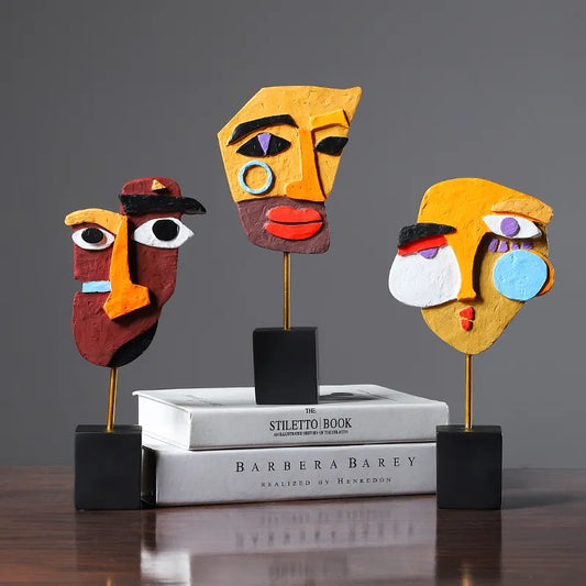 Modern Handcrafted African Art Resin Accents